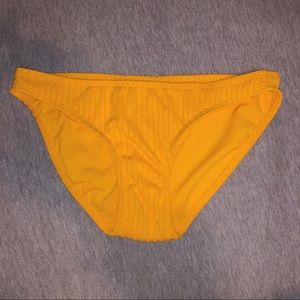 Yellow Ribbed Bikini Bottoms